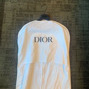 Dior White Garment Bag with Black Velvet Dior Hanger
